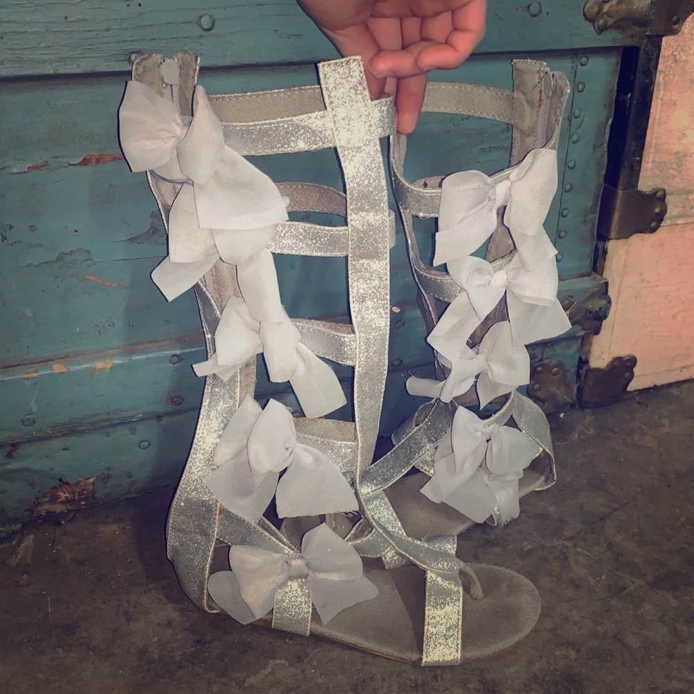 Joyfolie Silver glitter gladiator sandals!